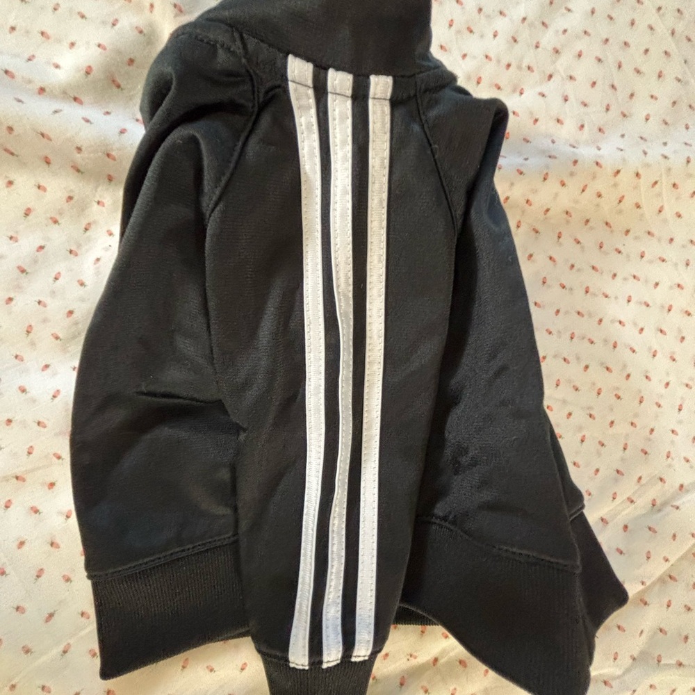 Adidas Three Stripes Track Jacket black w/ white stripes 9 Month -Classic Gift!